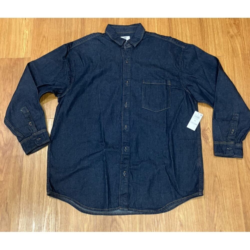 Mode of One Men's Regular-Fit Denim Shirt Wall Street Size XL